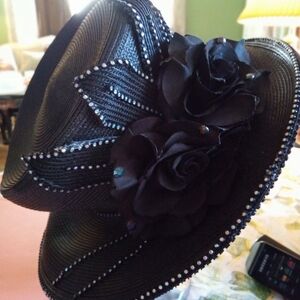 Elegant Black Floral Women's Hat
